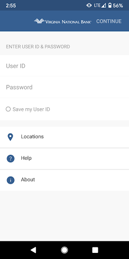 Android application Virginia National Bank screenshort