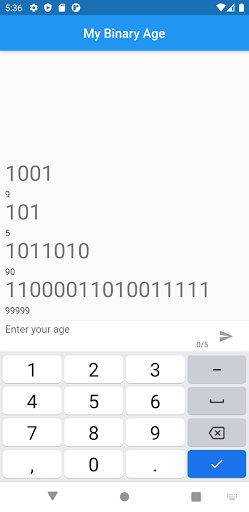 Android application My Binary Age screenshort