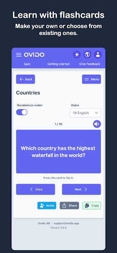 Android application Ovido - Quiz & Flashcards screenshort