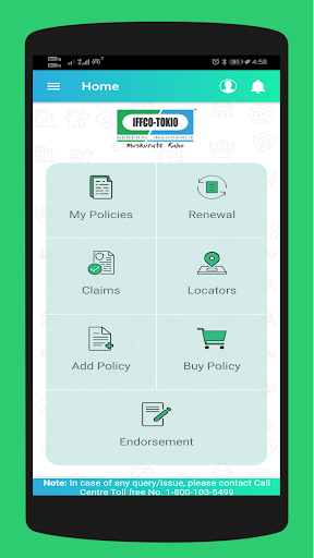 Android application IFFCO Tokio - Customer screenshort