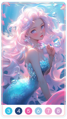 Little Mermaid Paint by Numberのおすすめ画像2