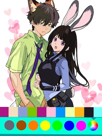 Game screenshot ロマンチックなアニメの塗り絵 apk download