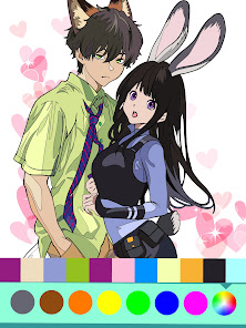 Captura 3 Anime romántico para colorear android