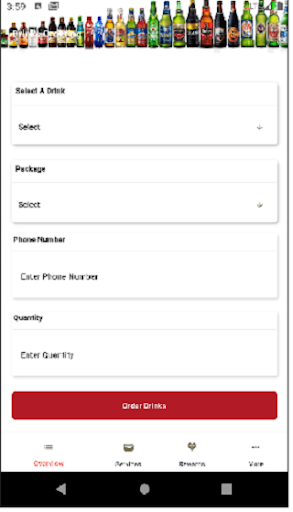 BO & Sons - Drinks ordering Screen 3
