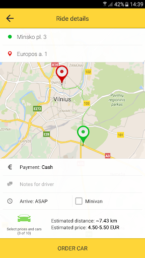 eTAKSI - get taxi in Lithuania Screenshot 1 - AppWisp.com