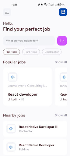 Android application BizzJobs screenshort