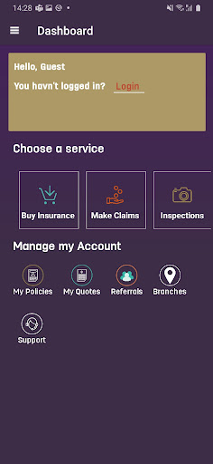 Android application Hollard E-nsurance screenshort