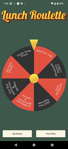 Android application Lunch Roulette: Decide for me! screenshort