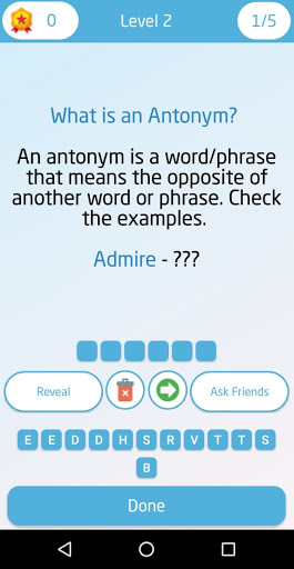 Android application Synonyms Antonyms Game screenshort