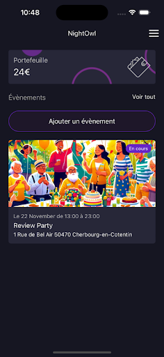 Android application NightOwl screenshort