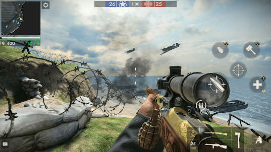 世界大戰 - 英雄 : 第一人稱二次大戰射擊遊戲！