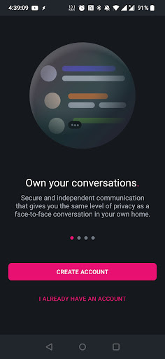 Android application MIM - Secure Communication screenshort