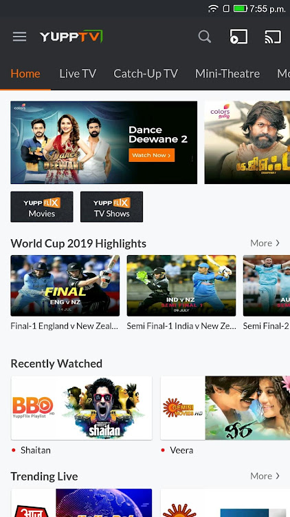 YuppTV LiveTV, Live Cricket - 7.10.1 - (Android)