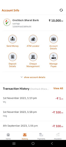 Onestack Bharat Bank Screen 3