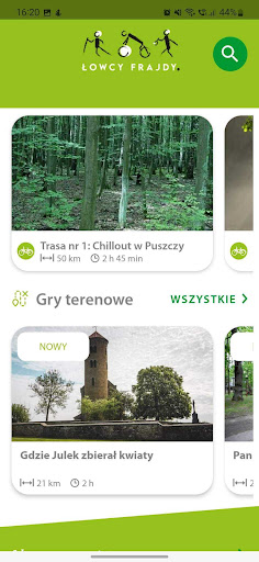 Android application Łowcy Frajdy screenshort