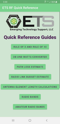 ETS Quick References Screen 2