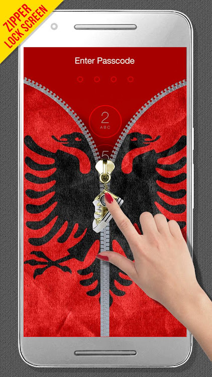 Albania Flag Zipper LockScreen - 4.0 - (Android)