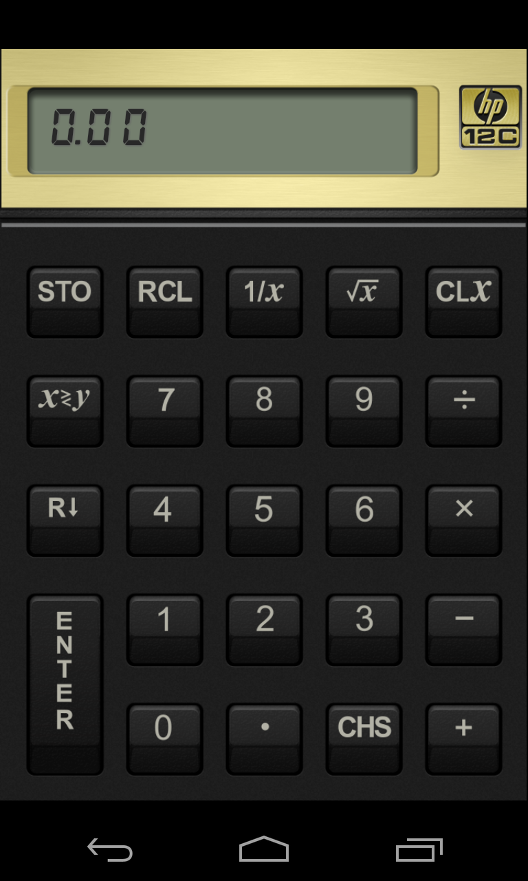 Android application HP 12c Financial Calculator screenshort