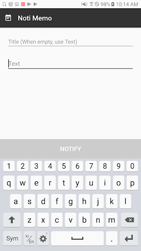 Android application Notification Bar Memo screenshort