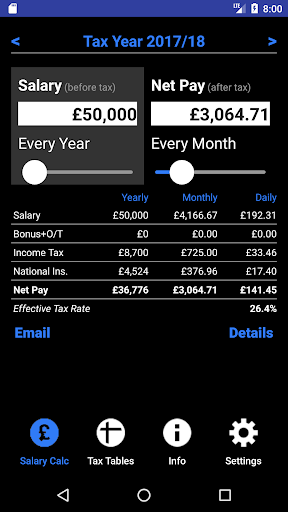 Android application UK Tax Tool screenshort