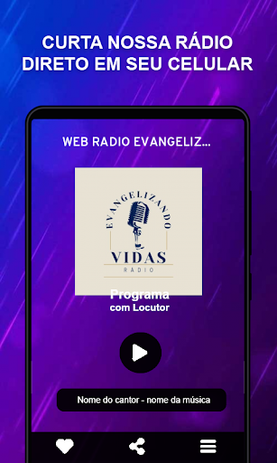 Android application Web Rádio Evangelizando Vidas screenshort