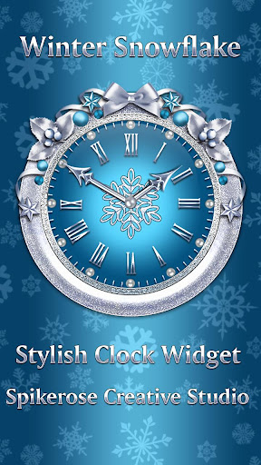 Android application Winter Snowflake Clock Widget screenshort