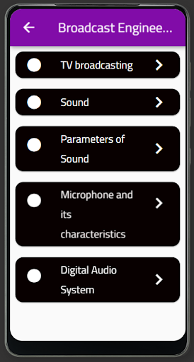 Android application Broadcast Engineering screenshort