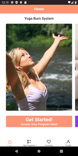 Android application Yoga Burn App screenshort