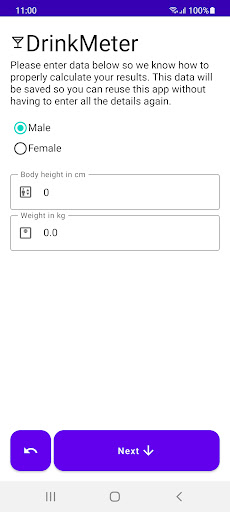 DrinkMeter Screen 2