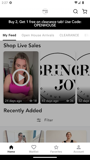 Android application Bring Joy Boutique screenshort
