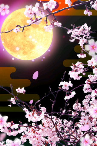 月夜桜 ライブ壁紙のおすすめ画像2