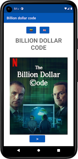 Android application Milijardo kodas pristatymas screenshort