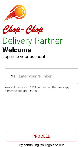 Chop-Chop Delivery Partner Screen 2
