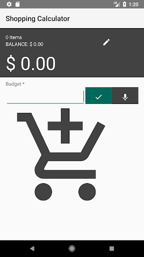 Android application Shopping Calculator screenshort