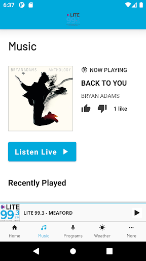 Android application Lite 99.3 FM screenshort