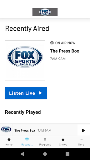 Fox Sports Shoals WSBM-FM Screen 3