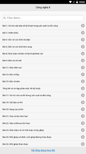 Android application Học tốt Công nghệ 8 screenshort