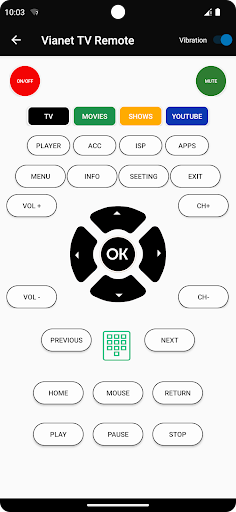 Remote for Vianet Tv Screen 2