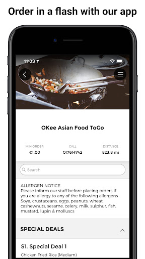 Android application OKee Asian Food Togo screenshort