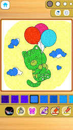 Glitter Cat Coloring : Doodle