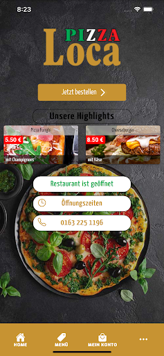 Android application Pizza Loca screenshort