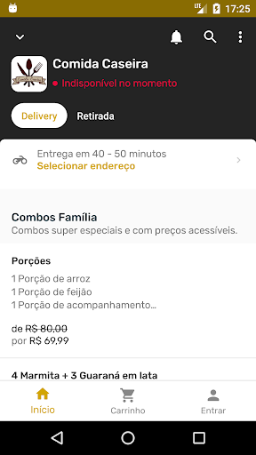 Android application Comida Caseira screenshort