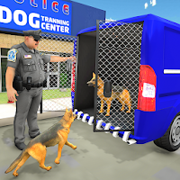 Полиция собака транспорт грузовик Водитель 3D