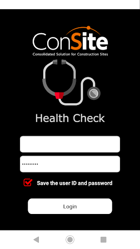 Android application ConSite Health Check screenshort