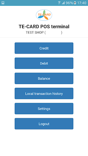 TE CARD POS for Android Screen 2