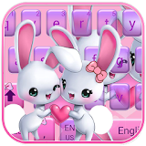 Cute bunny Keyboard Theme rabbit love icon
