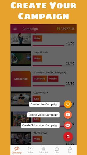 Android application Fast Sub4Sub PRO screenshort