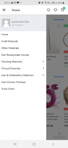 Aari Material Shop Screen 2