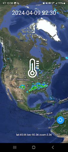 Thermometer on 3D Planet Earth Screen 3