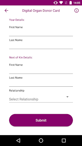 Digital Organ Donor Card Screen 2